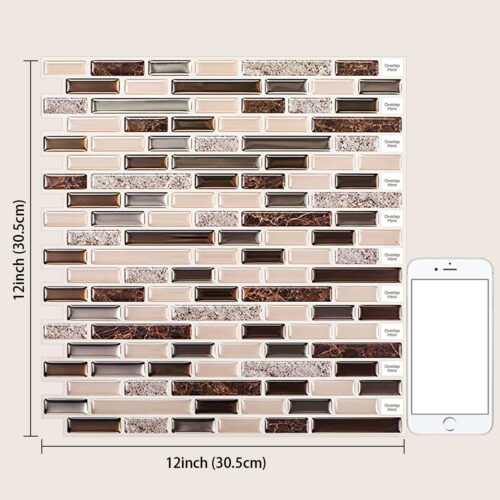 12x12inch peel and stick brown marble tile sticker