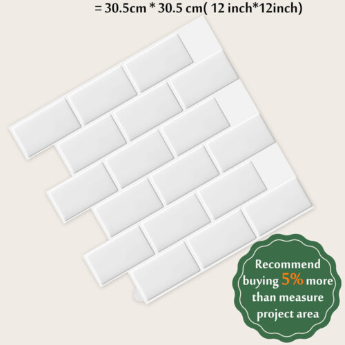 peel and stick white subway tile 12 x 12inch