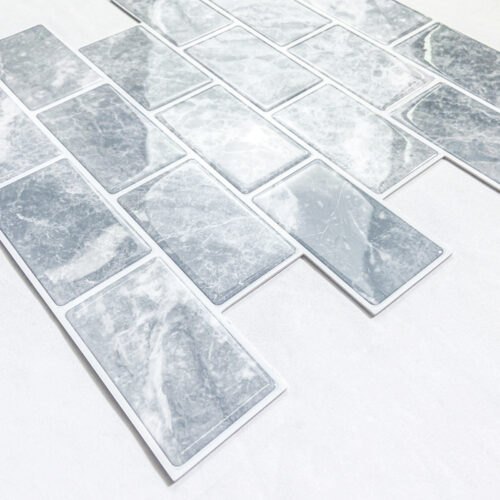 3d grey marble vinyl subway tile