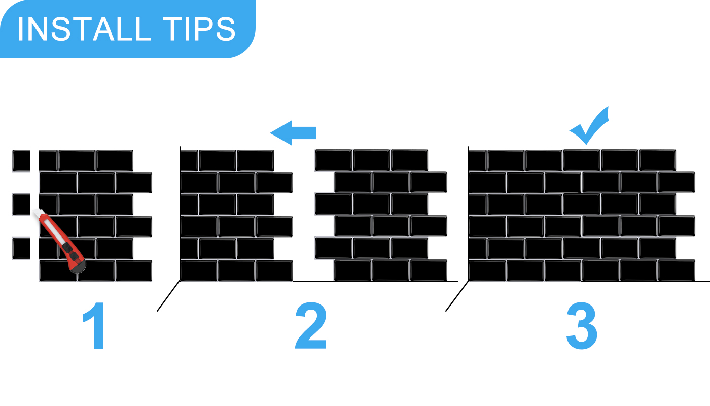 how to install black subway vinyl tile