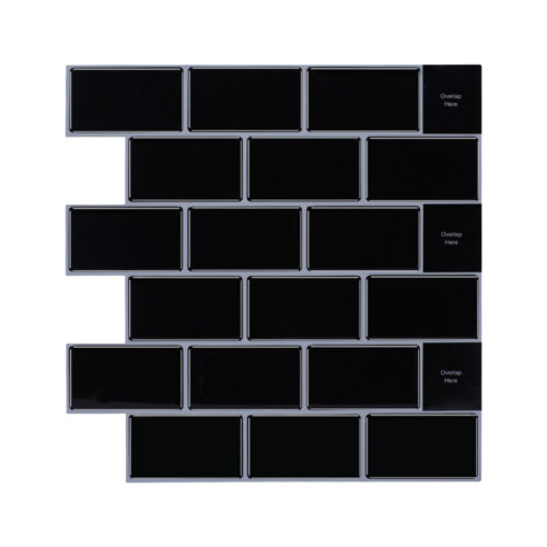 black vinyl subway tile