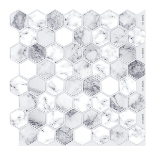 hexagon marble look peel and stick tile