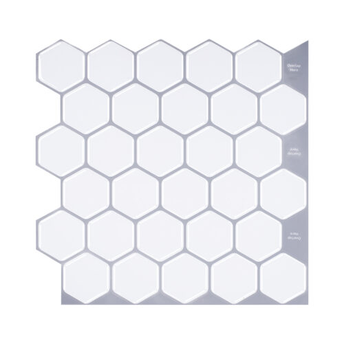 white hexagon vinyl tile