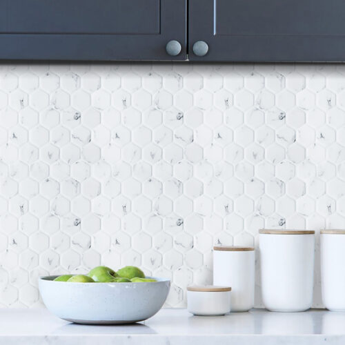 adhesive hexagon vinyl tiles for kitchen walls