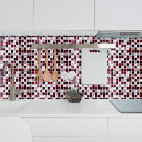 kitchen mosaic peel and stick vinyl square tile