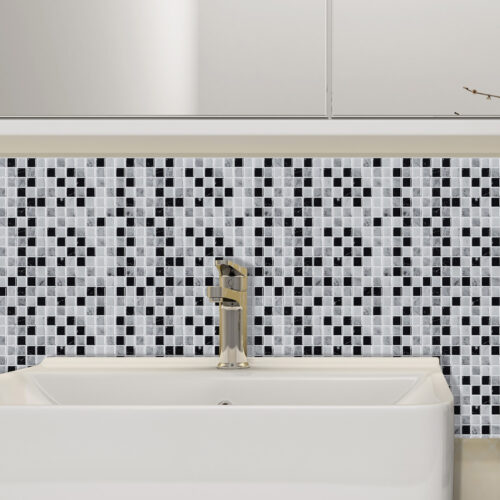 bathroom backsplash self adhesive vinyl square mosaic tile