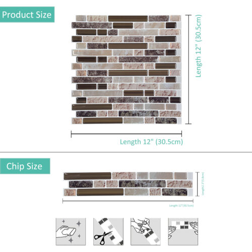 big size brown marble mosaic vinyl wall tile