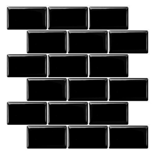 black vinyl subway tile