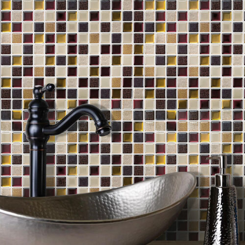 home wall covering peel and stick vinyl mosaic tile