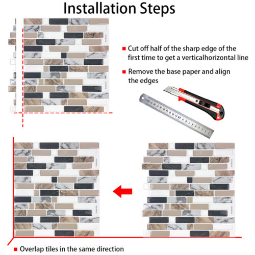 brick vinyl mosaic tile installation steps