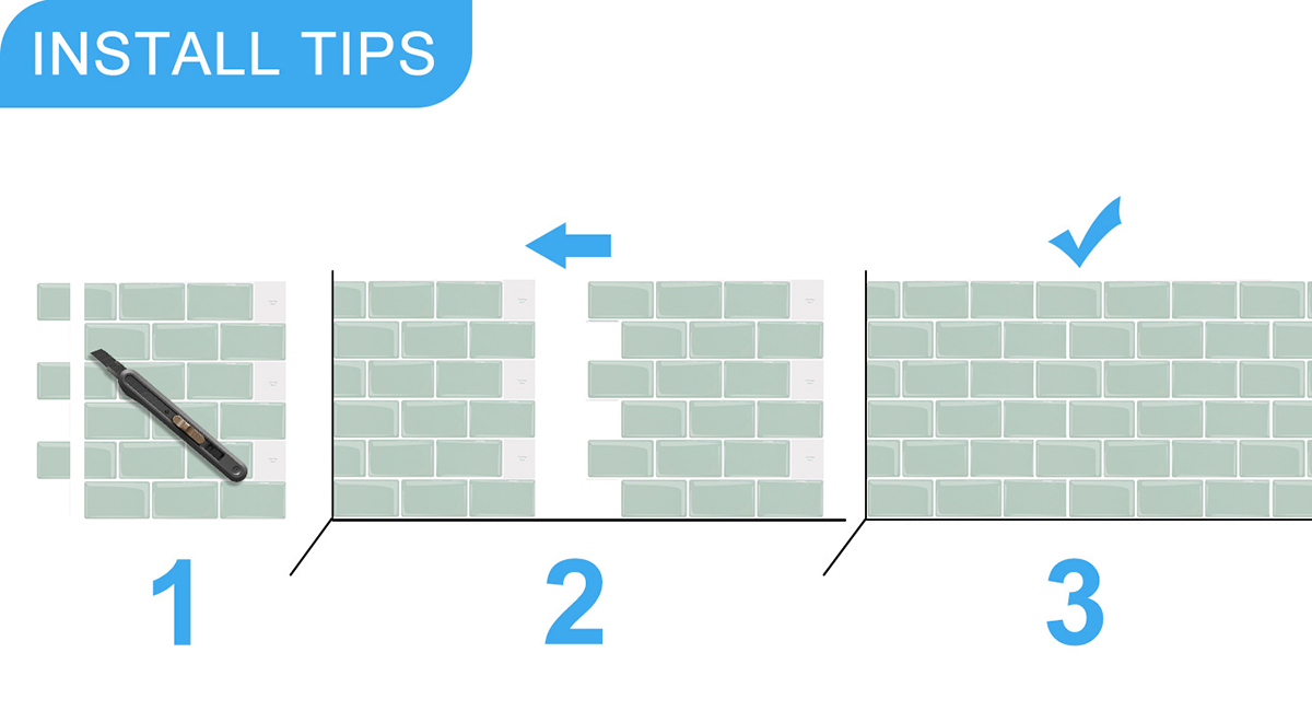 how to install peel and stick green subway tile