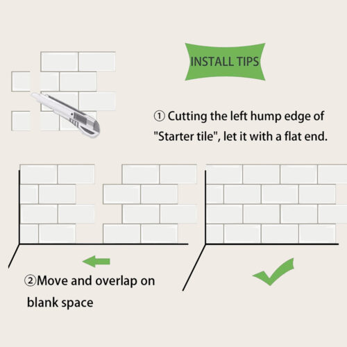 how to install peel and stick white vinyl subway tiles