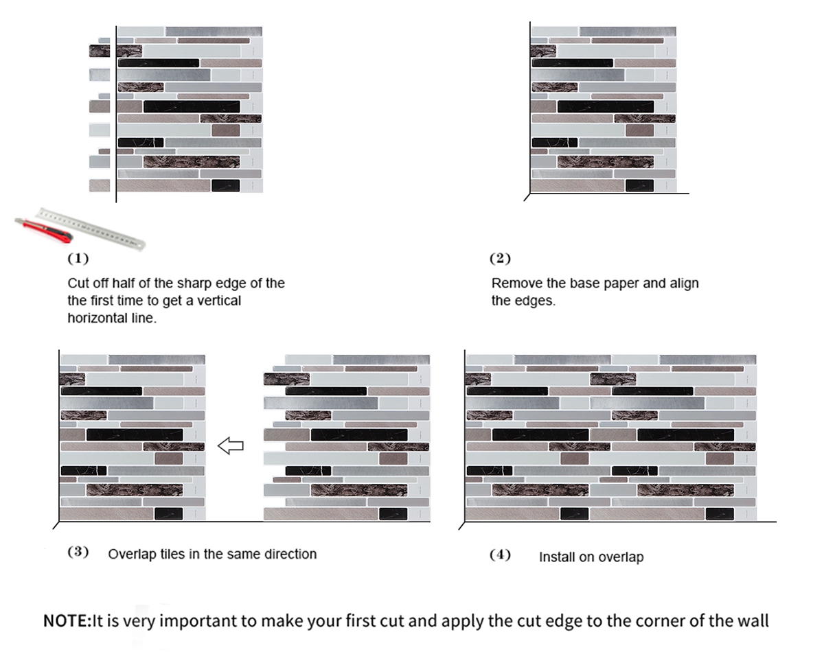 how to install self adhesive 3d marble stone vinyl tiles