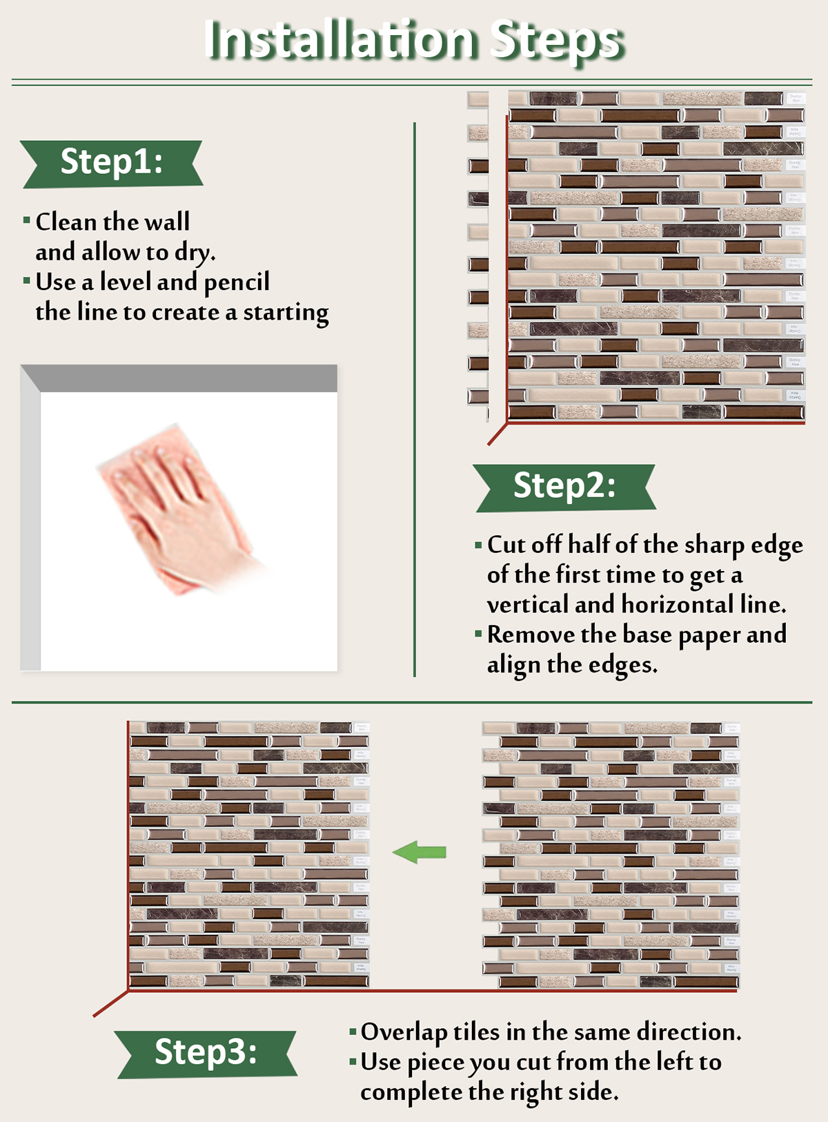 how to install mosaic tile stickers