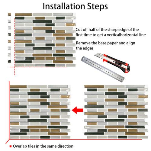 how to install adhesive vinyl mosaic tile