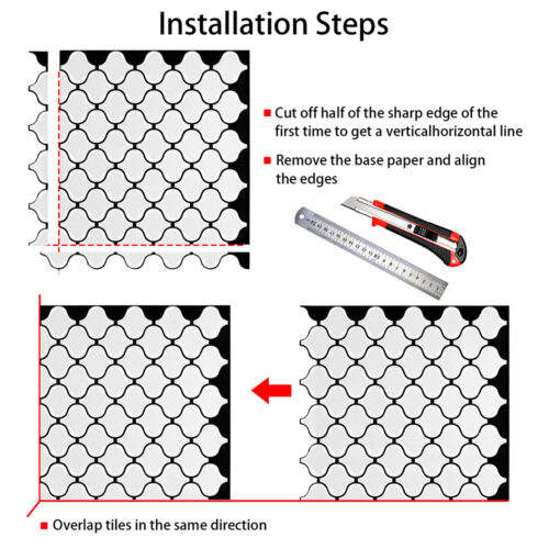 white lantern vinyl tile backsplash installation steps