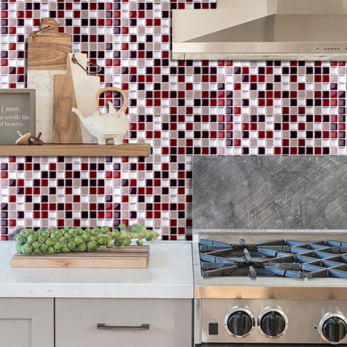 kitchen backsplash adhesive vinyl mosaic tile