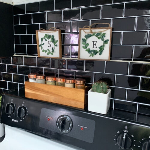 kitchen backsplash peel and stick black subway tile