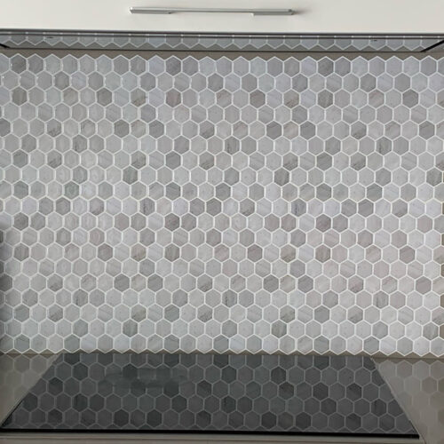 kitchen backsplash peel and stick hexagon marble tiles