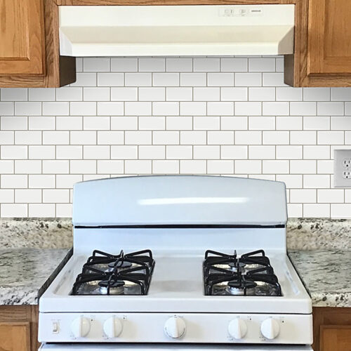 kitchen backsplash peel and stick white subway tiles