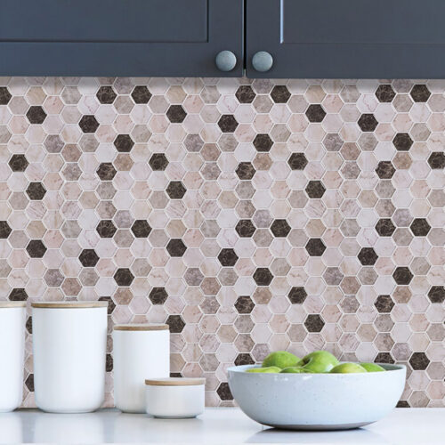 hexagon beige marble mosaic