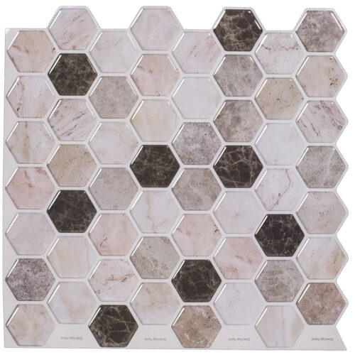 beige marble hexagon vinyl tile