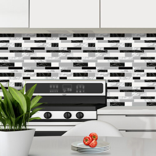 peel and stick bella black tiles for kitchen backsplash