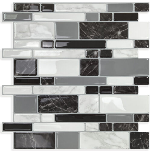 peel and stick black marble vinyl tile