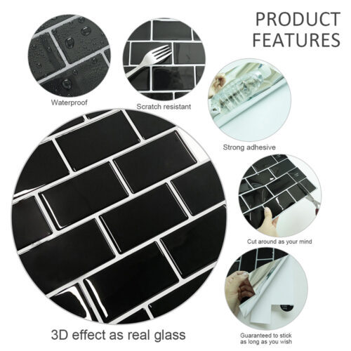 cheap black subway vinyl tile features