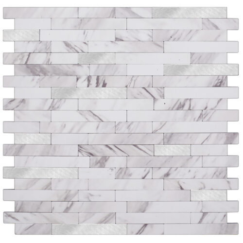 peel and stick grey stone metal mixed PVC tile