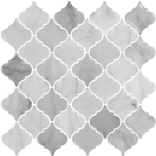 peel and stick grey marble lantern mosaic vinyl tile