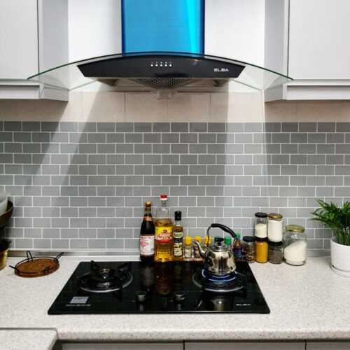 peel and stick grey subway vinyl tiles for kitchen backsplash