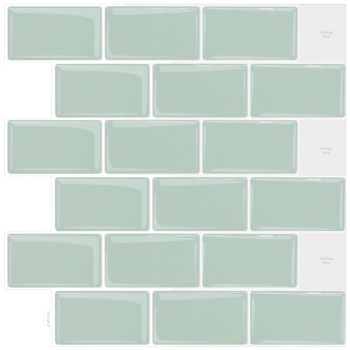 green peel and stick subway tile