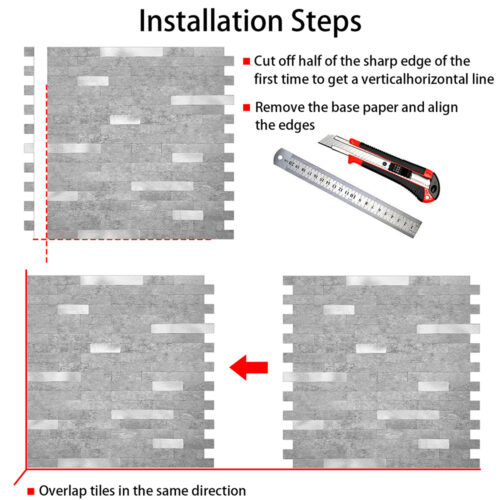 how to install peel and stick metal stone tile