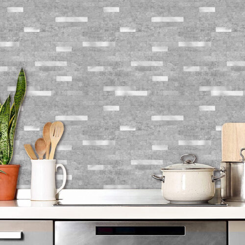 kitchen backsplash peel and stick metal stone tile