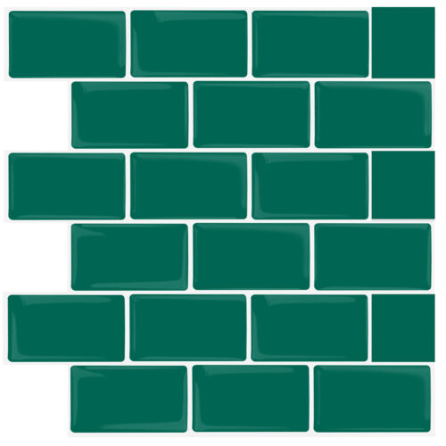 peel and stick peacock green metro vinyl tile