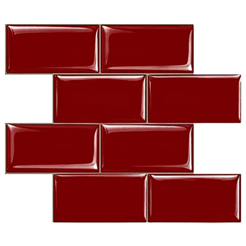 peel and stick red subway tile