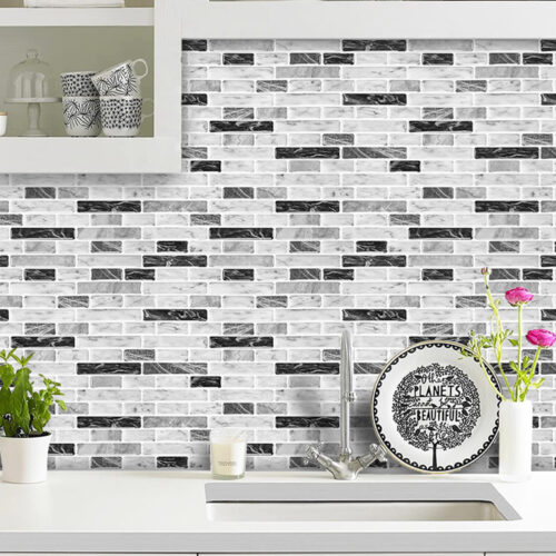 kitchen backsplash peel and stick strip vinyl tile