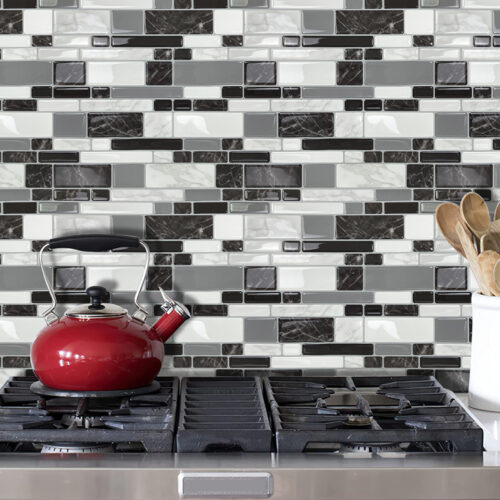 peel and stick kitchen vinyl DIY tiles