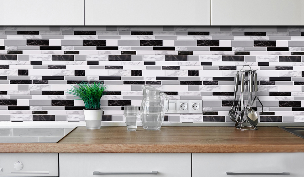 peel and stick vinyl tiles for kitchen backsplash