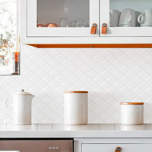 peel and stick white lantern vinyl tile backsplash