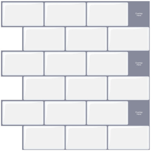 peel and stick subway tile with grey grout