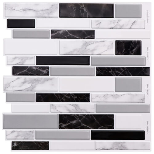 bella black peel and stick vinyl tile