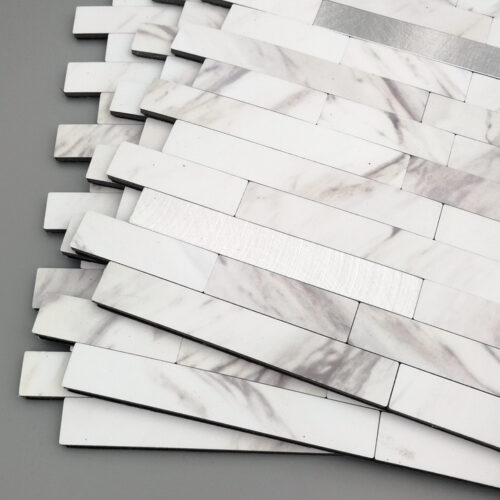 self adhesive grey stone metal mosaic tile