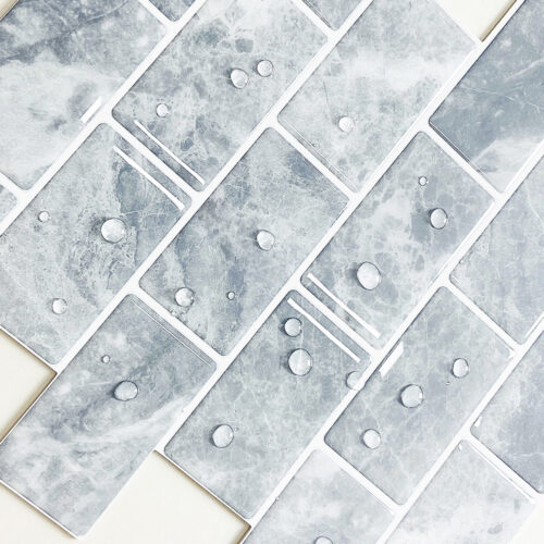 waterproof grey marble easy tile