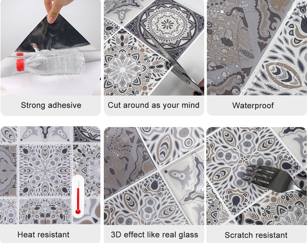 features of peel and stick 3d vinyl wallpaper tile stickers