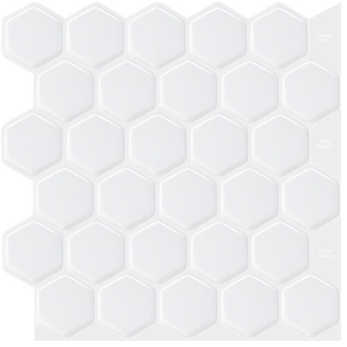 peel and stick white hexagon tiles