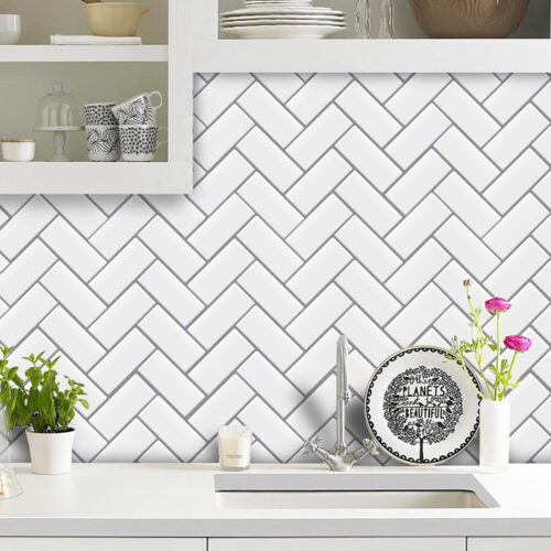 home decal white chevron tile