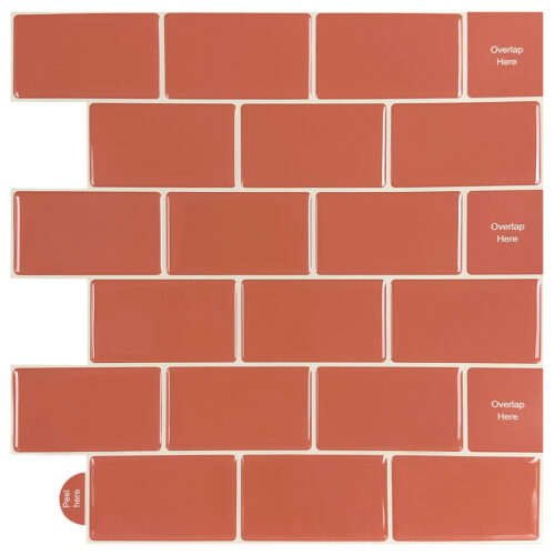 orange subway vinyl tile