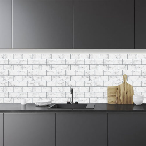 peel and stick white marble subway tiles